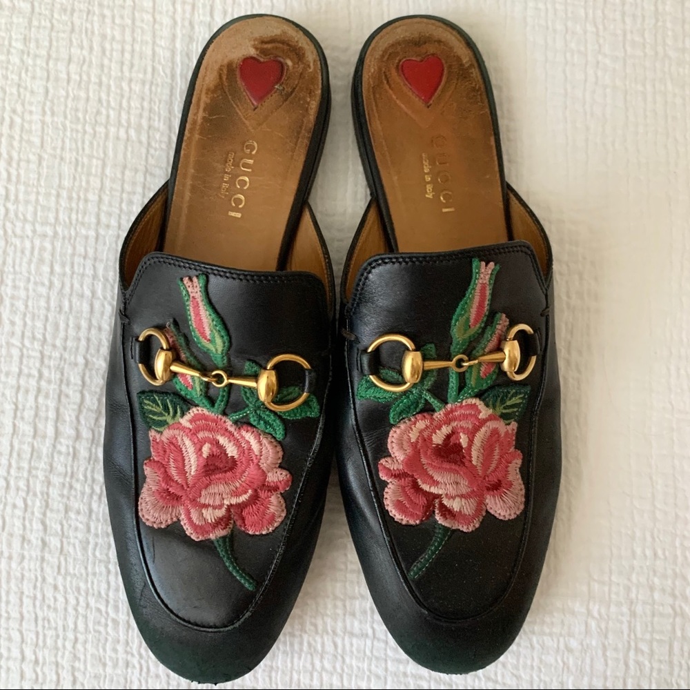 GUCCI Princeton Rose Loafer Mule 37